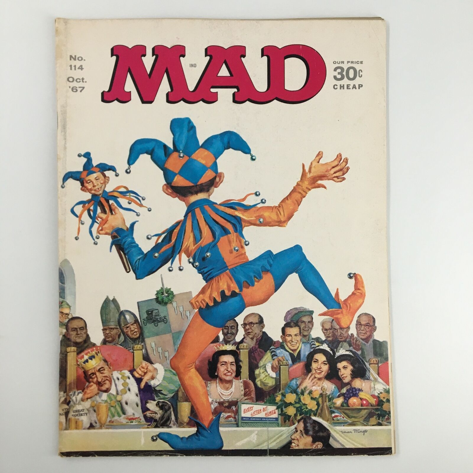 Mad Magazine October 1967 No. 114 Jester The Clown Fine FN 6.0