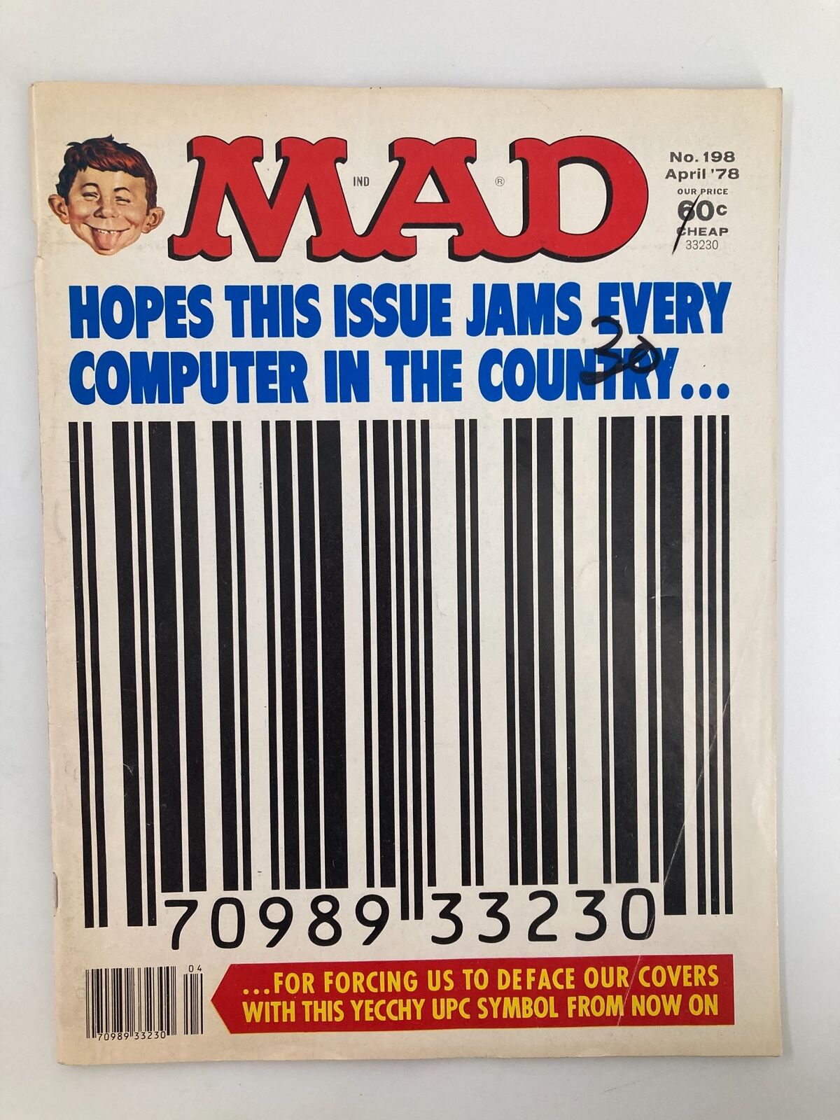 Mad Magazine April 1978 No. 198 The UPC Symbol VG Very Good 4.0 No Label