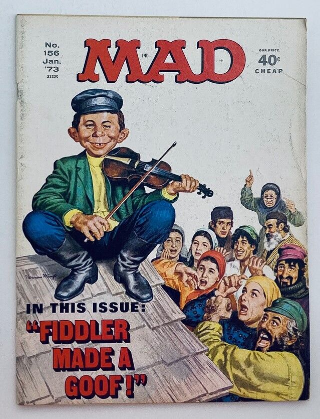 Mad Magazine January 1973 No. 156 Fiddler Made A Goof 6.0 FN Fine No Label