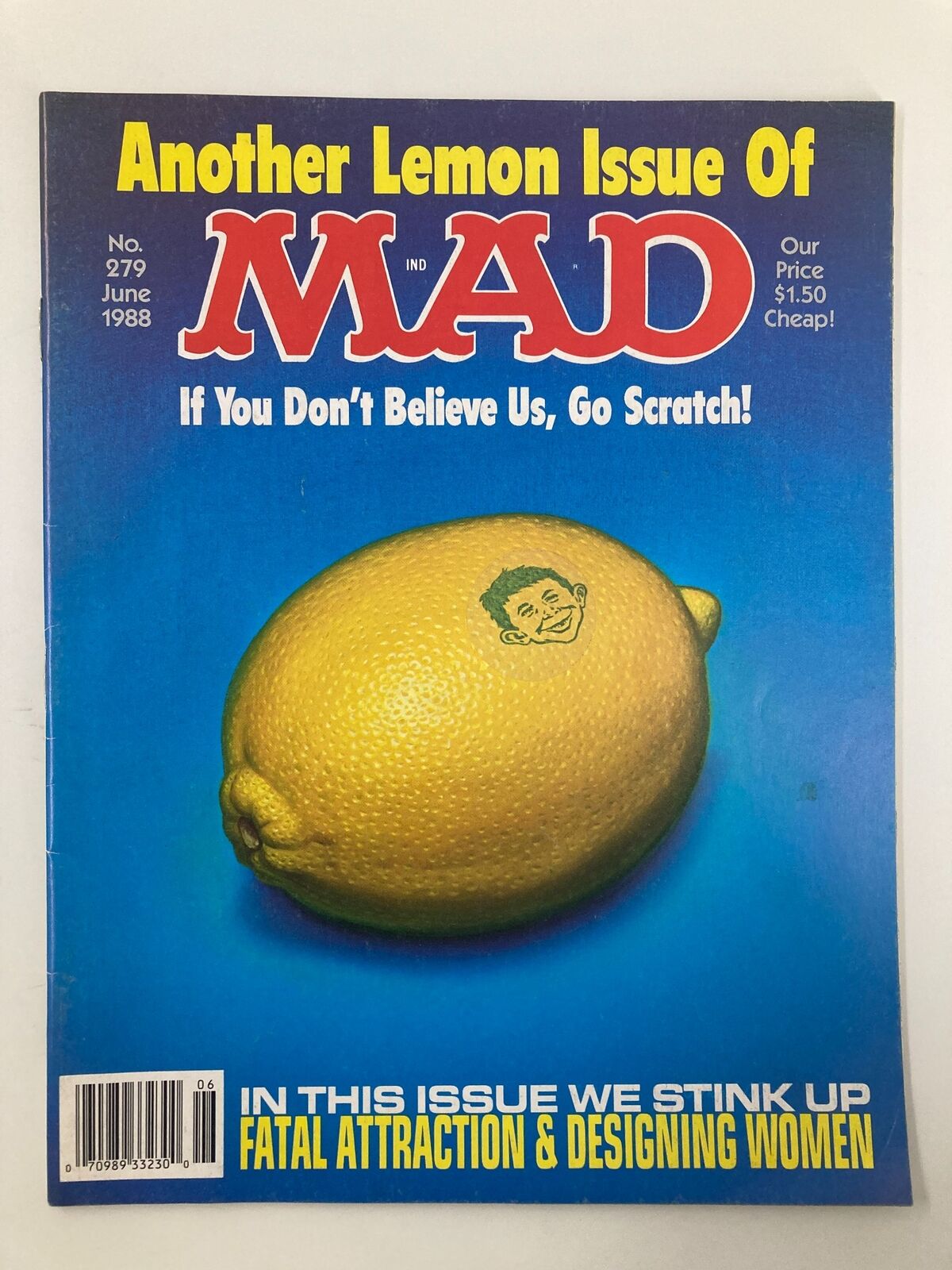 Mad Magazine June 1988 No. 279 Another Lemon Issue Fine FN 6.0 No Label