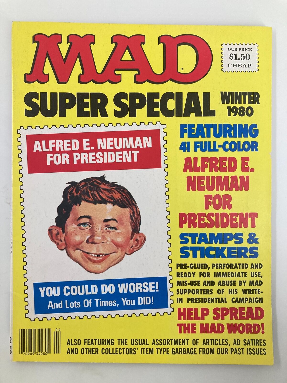 Mad Super Special Magazine No. 33 Winter 1980 Alfred for President Fine 6.0