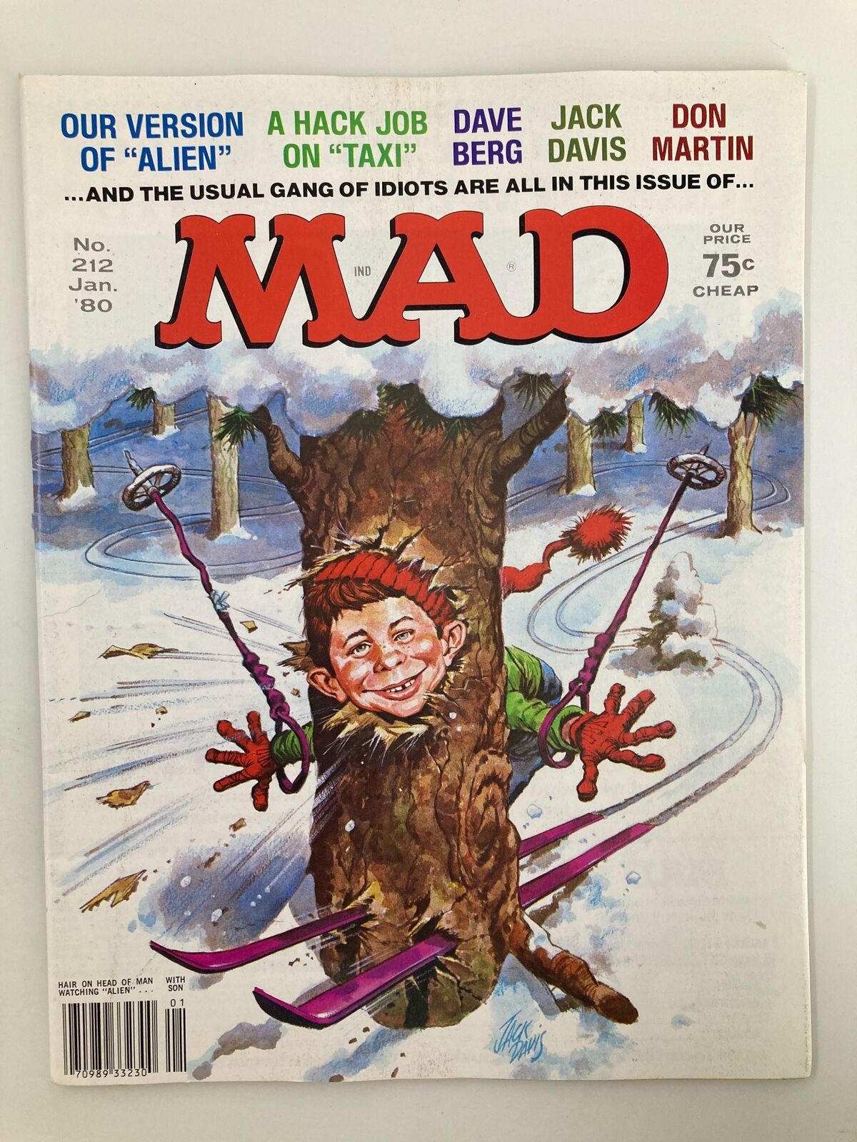 Mad Magazine January 1980 No. 212 A Hack Job on Taxi VF Very Fine 8.0 No Label