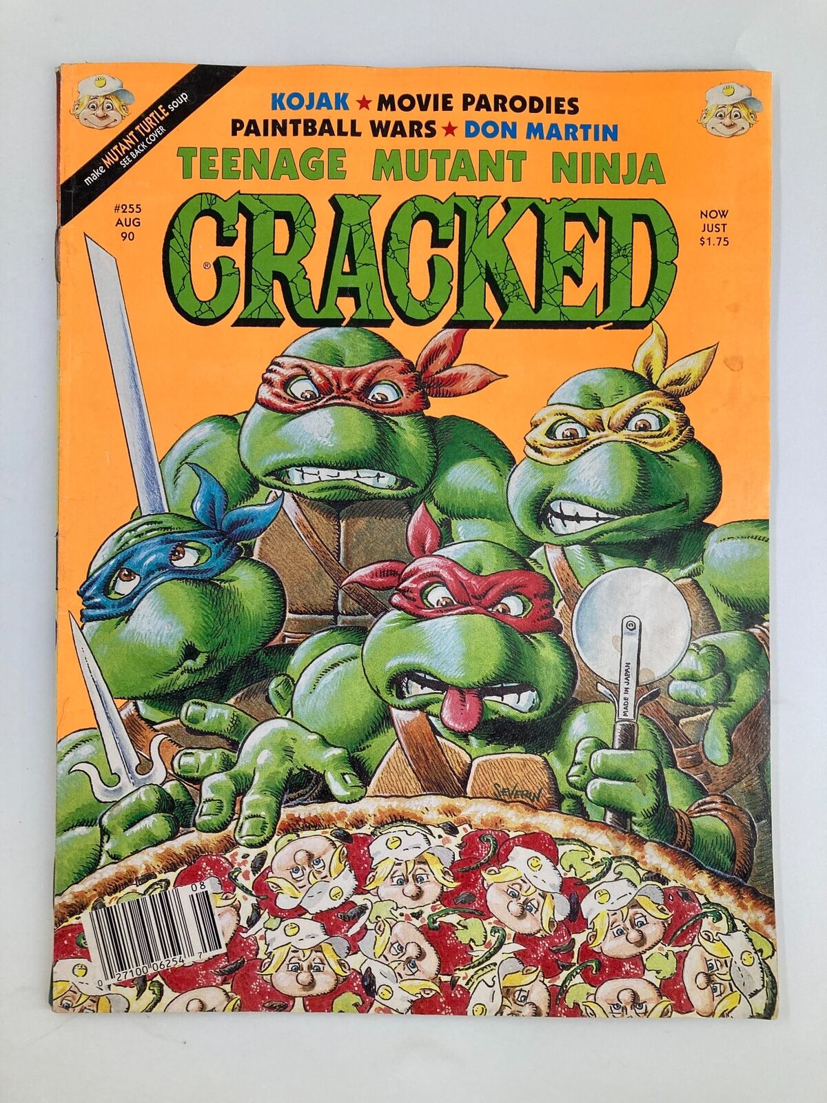 Cracked Humor Magazine August 1990 #255 Teenage Mutant Ninja Fine FN 6.0