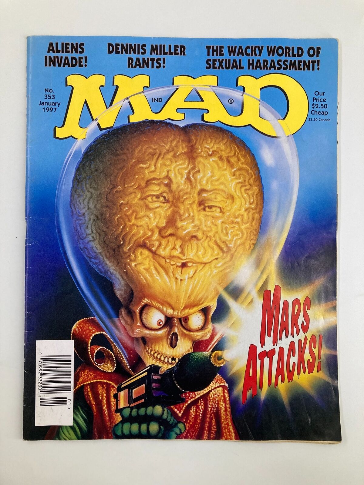 Mad Magazine January 1997 No. 353 Mars Attack Aliens Invade Fine FN 6.0