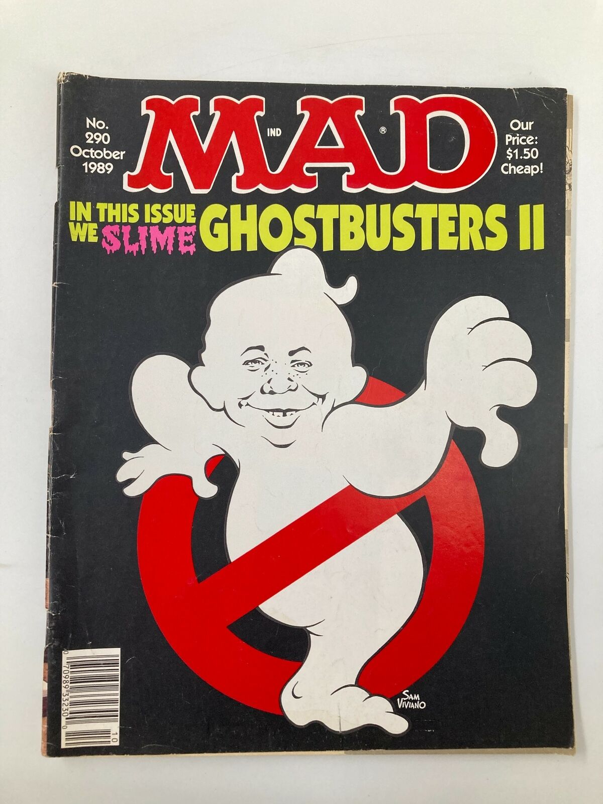 Mad Magazine No. 290 October 1989 We Slime Ghostbusters II FN 6.0 No Label