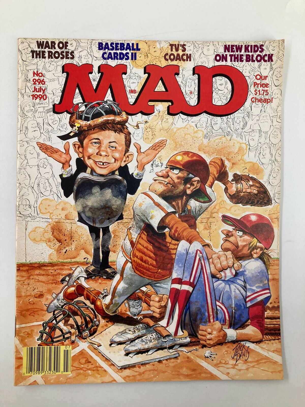 Mad Magazine No. 296 July 1990 Jack Davis Baseball Cards II FN 6.0 No Label