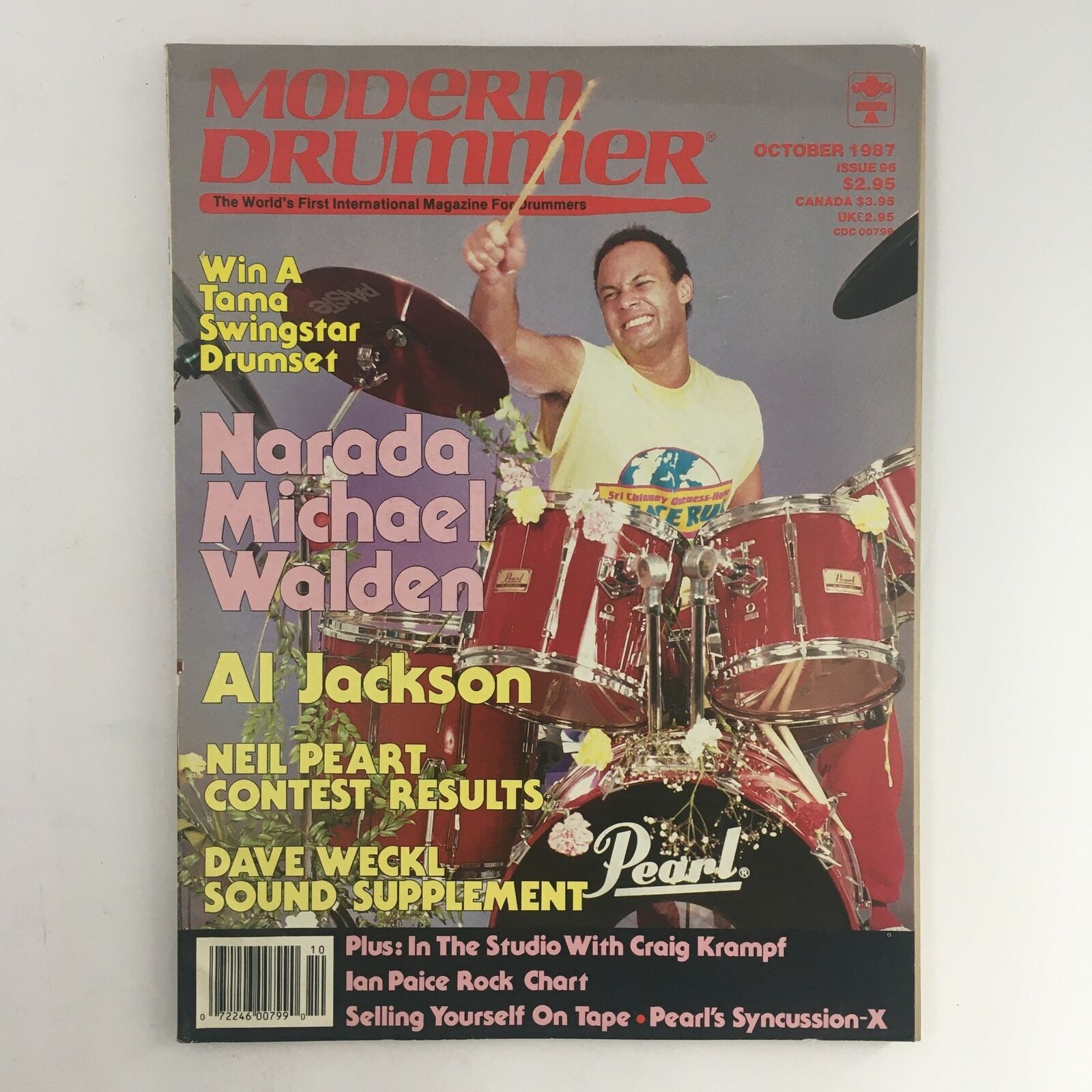 Modern Drummer Magazine October 1987 Narada Michael Walden & Al Jackson, VG