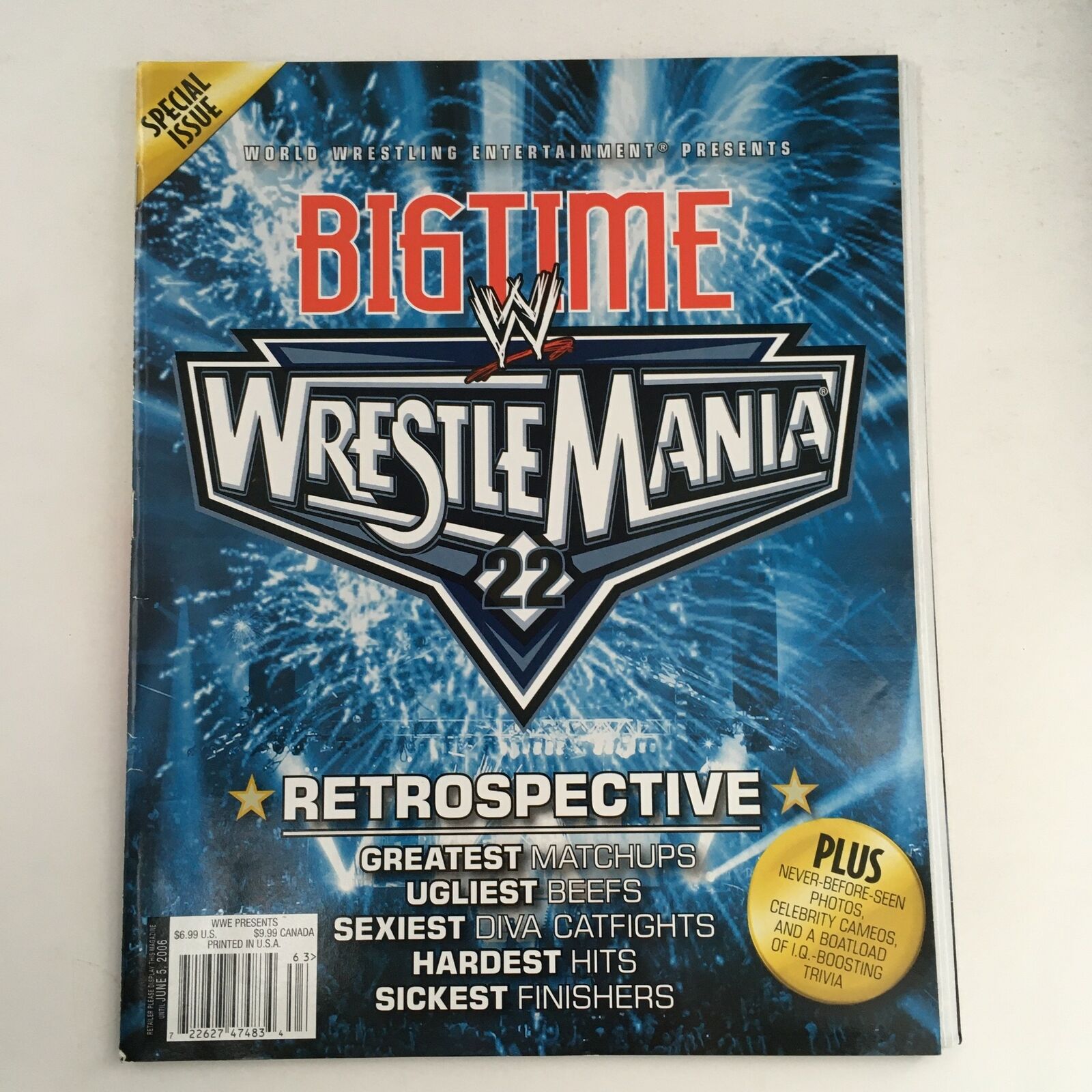 WWE Wrestle Mania Magazine June 2006 Hulk Hogan ft. Aretha Franklin, No Label VG