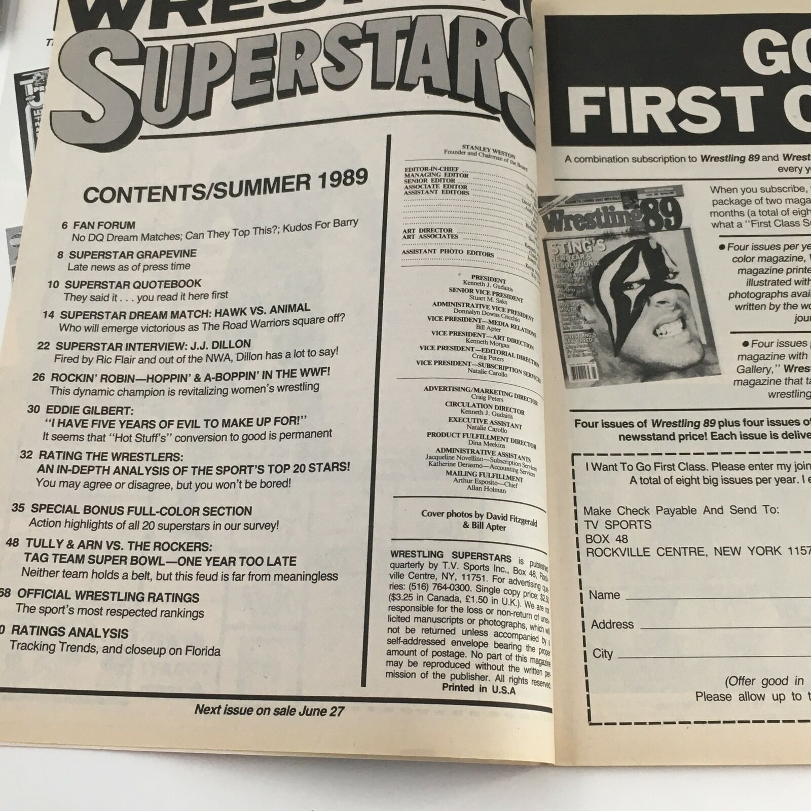 Wrestling Superstars Magazine Summer 1989 Hulk Hogan vs Ted DiBiase, No Label