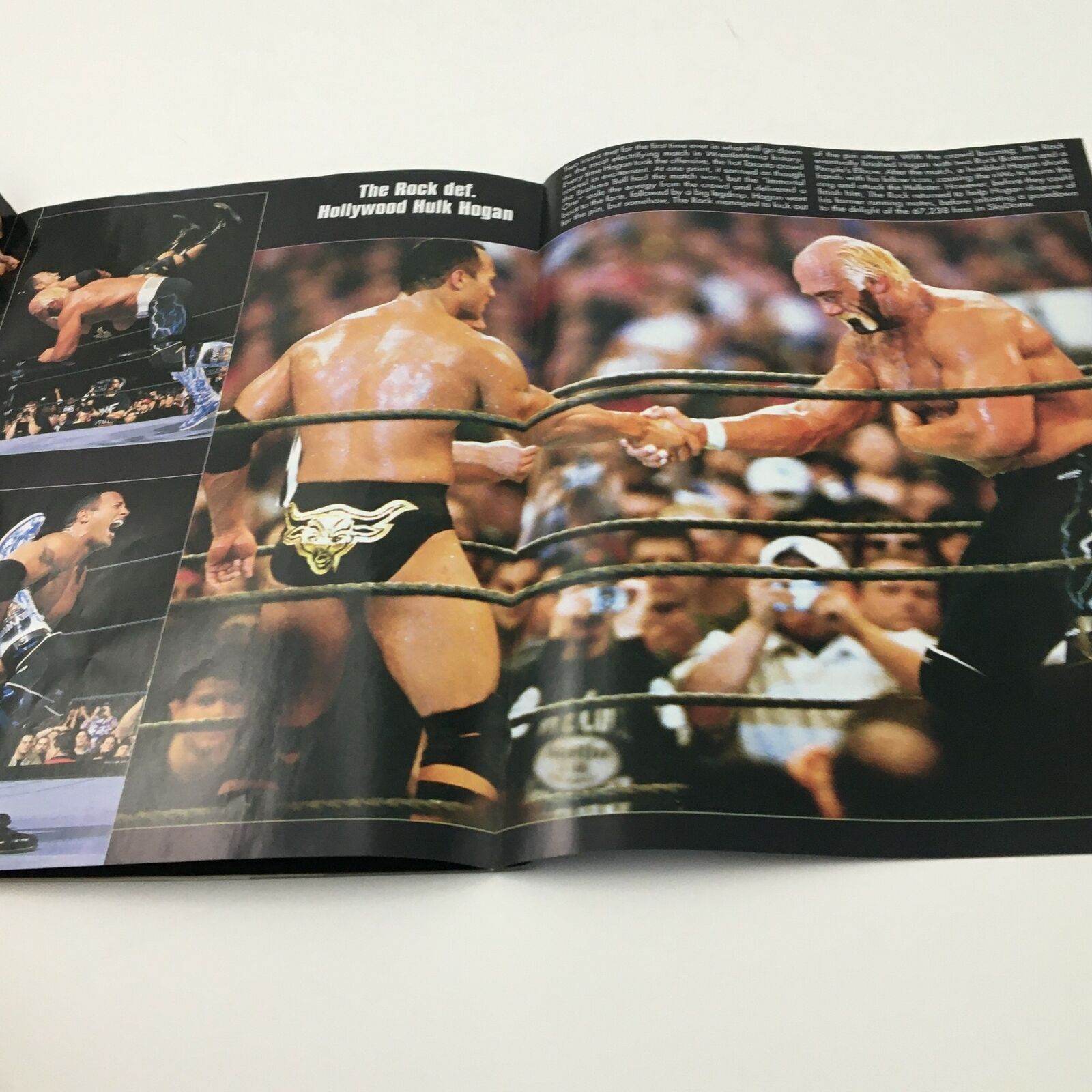 WWE Magazine June 2002 The Rock Defeats Hollywood Hulk Hogan, No Label w Poster