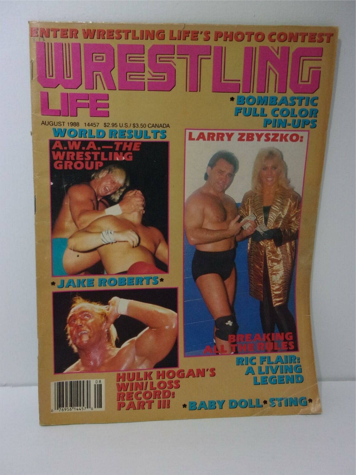 Wrestling Life Magazine: August 1988 - Larry Zbyszko - A.W.A The Wrestling Group