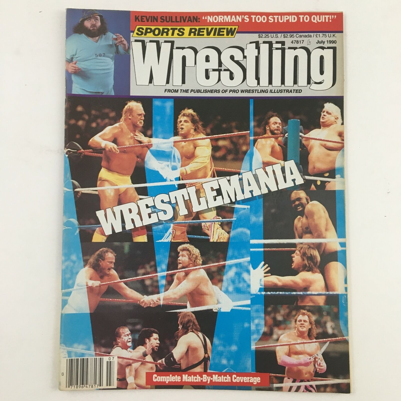 Sports Review Wrestling Magazine July 1990 Hulk Hogan & Kevin Sullivan No Label