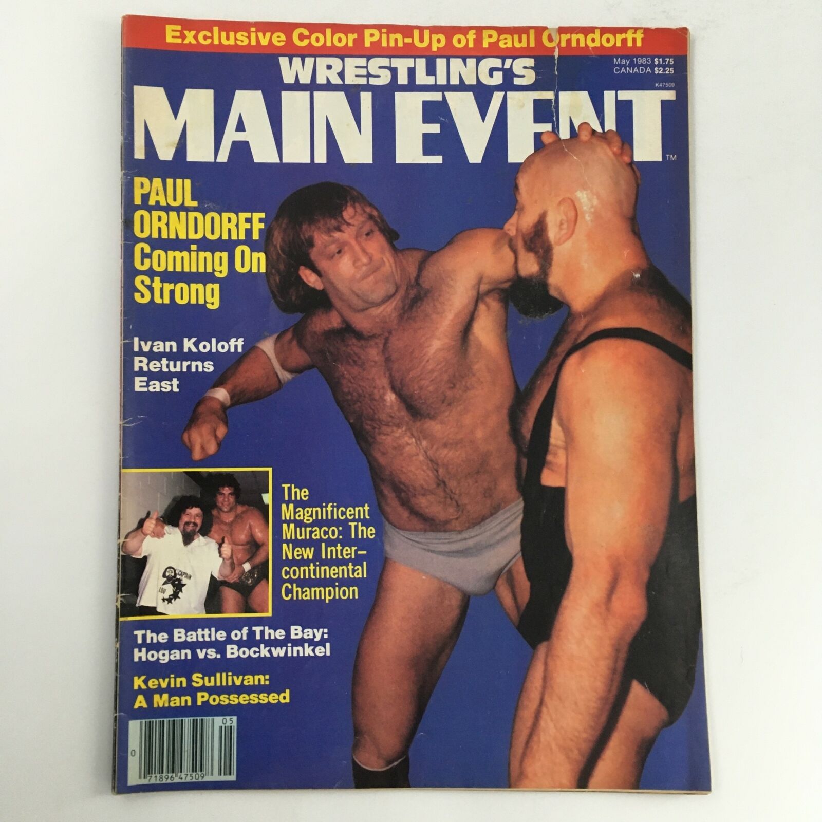 Wrestling's Main Event Magazine May 1983 Paul Orndorrff & Ivan Koloff, No Label