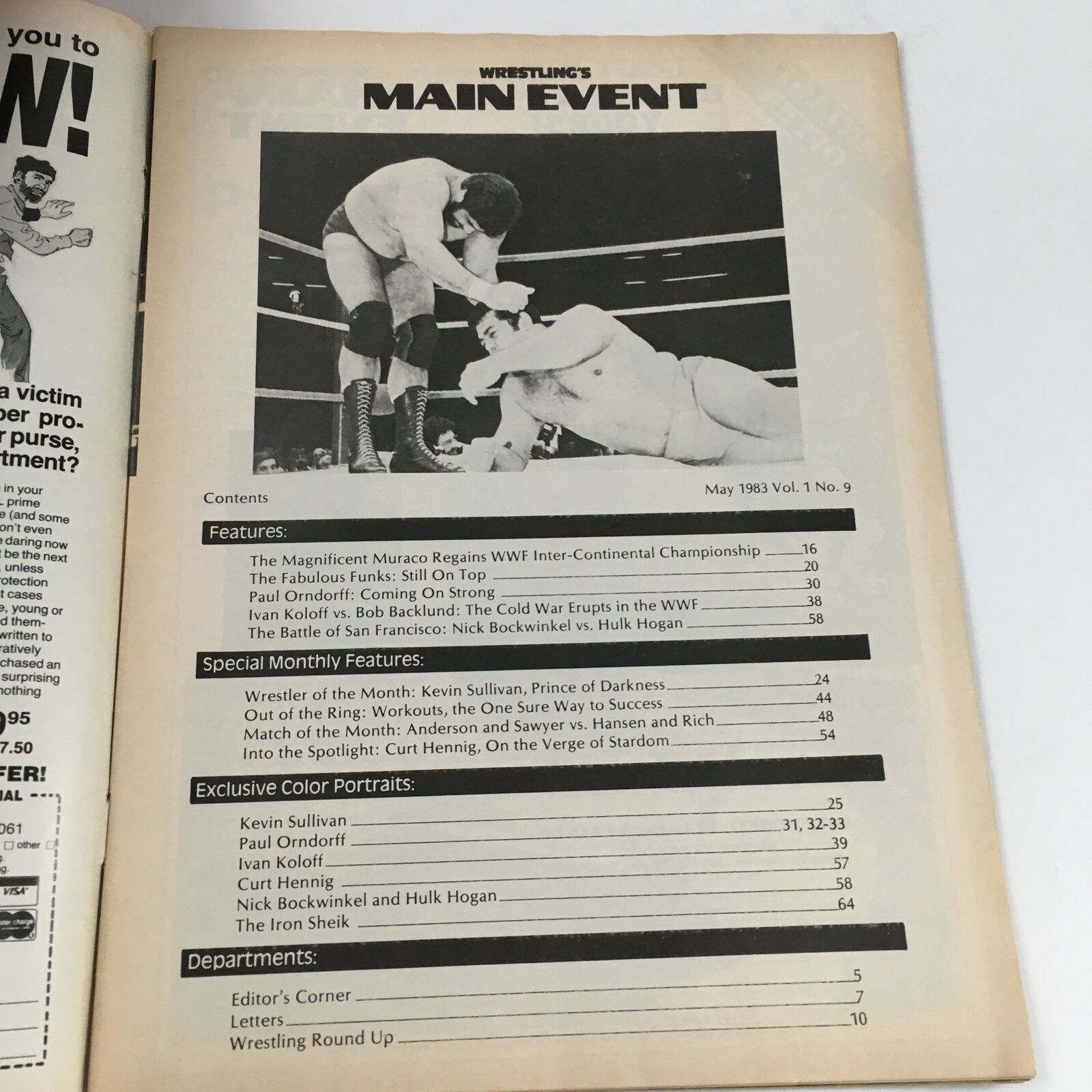 Wrestling's Main Event Magazine May 1983 Paul Orndorrff & Ivan Koloff, No Label