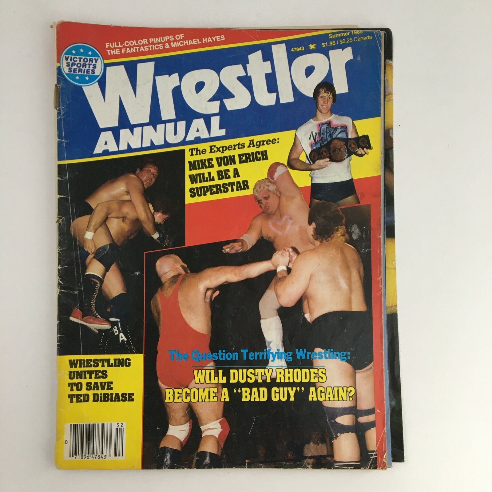 Wrestler Annual Summer 1985 Mike Von Erich, Dusty Rhodes, Billy Graham, w Poster