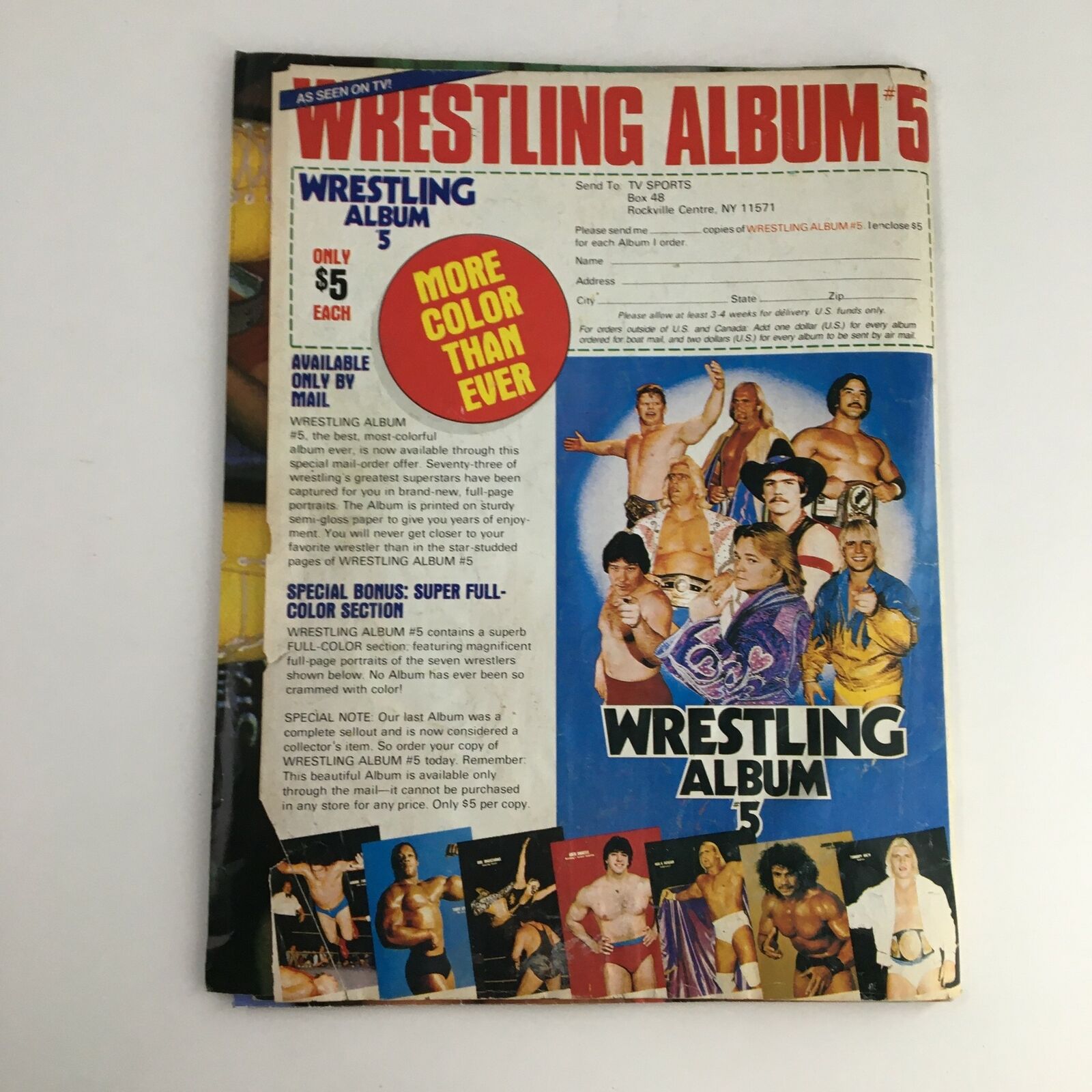 Wrestler Annual Summer 1985 Mike Von Erich, Dusty Rhodes, Billy Graham, w Poster