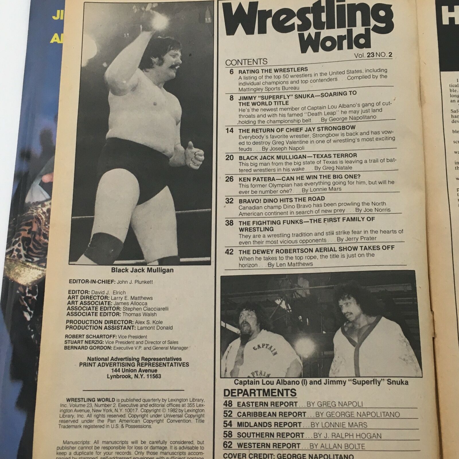 Wrestling World Magazine Summer 1982 Black Jack Mulligan & Ken Pantera Feature