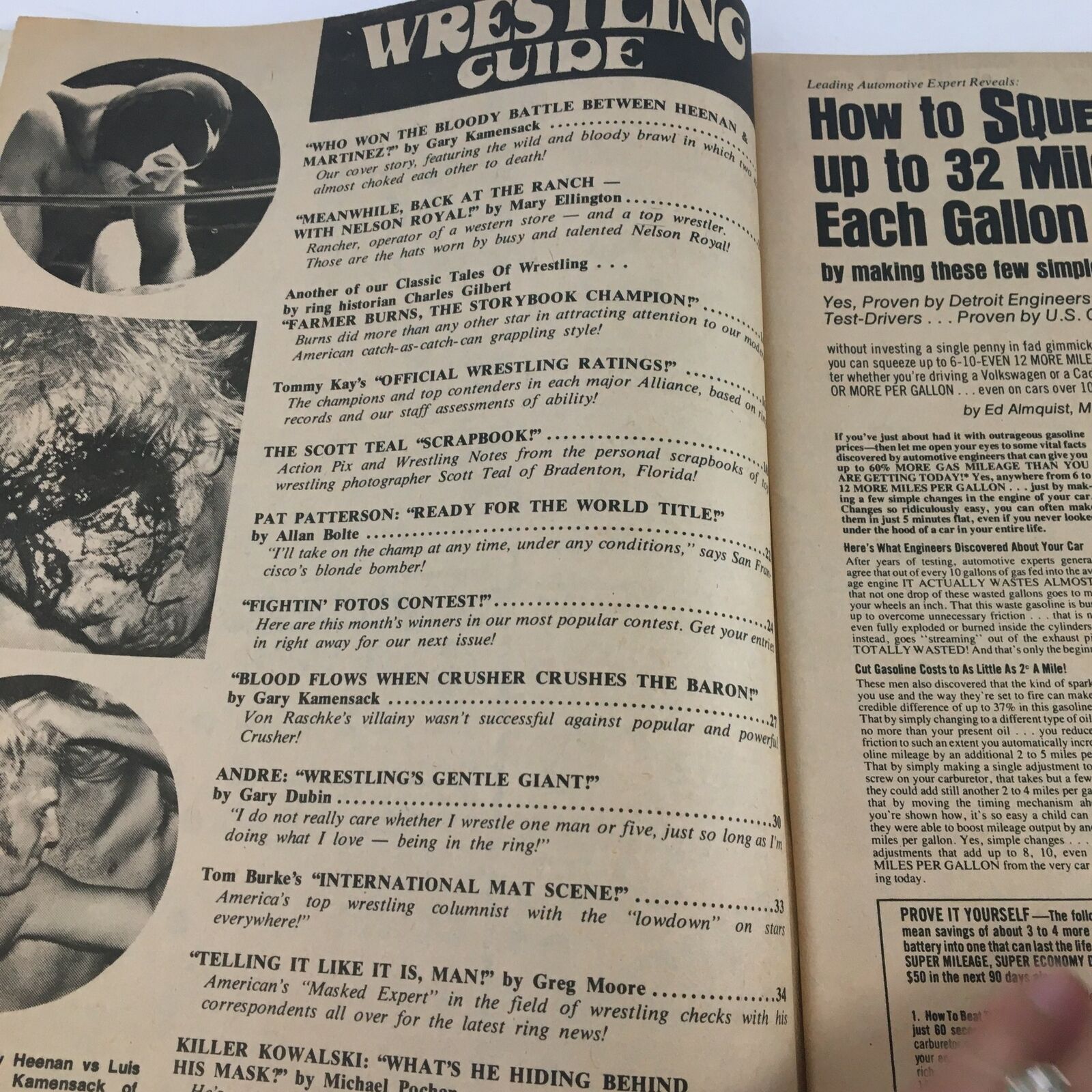 Wrestling Guide Magazine December 1974 Bobby Heenan & Luis Martinez, No Label