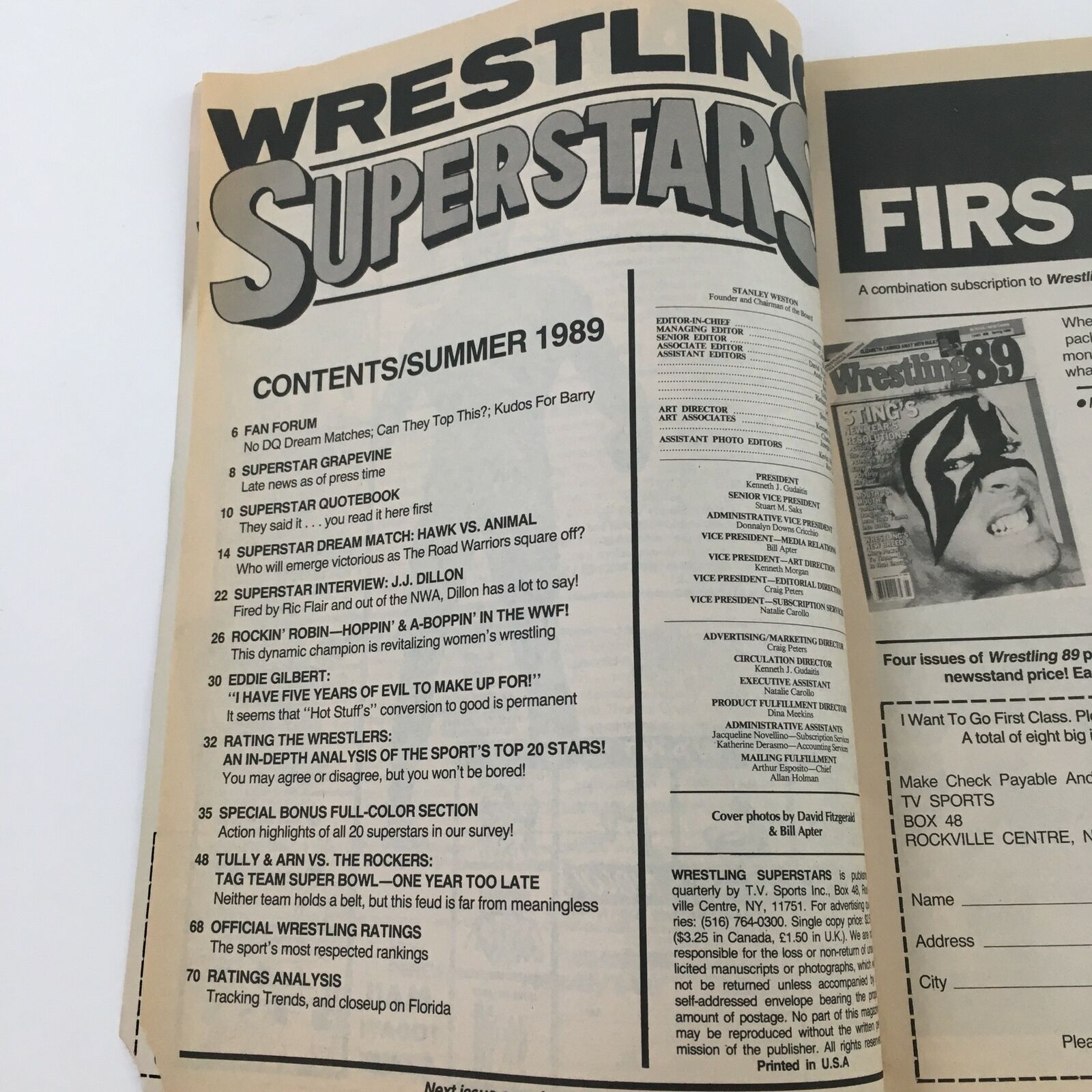 Wrestling Superstars Magazine Summer 1989 Hulk Hogan vs Ted DiBiase & JJ Dillon