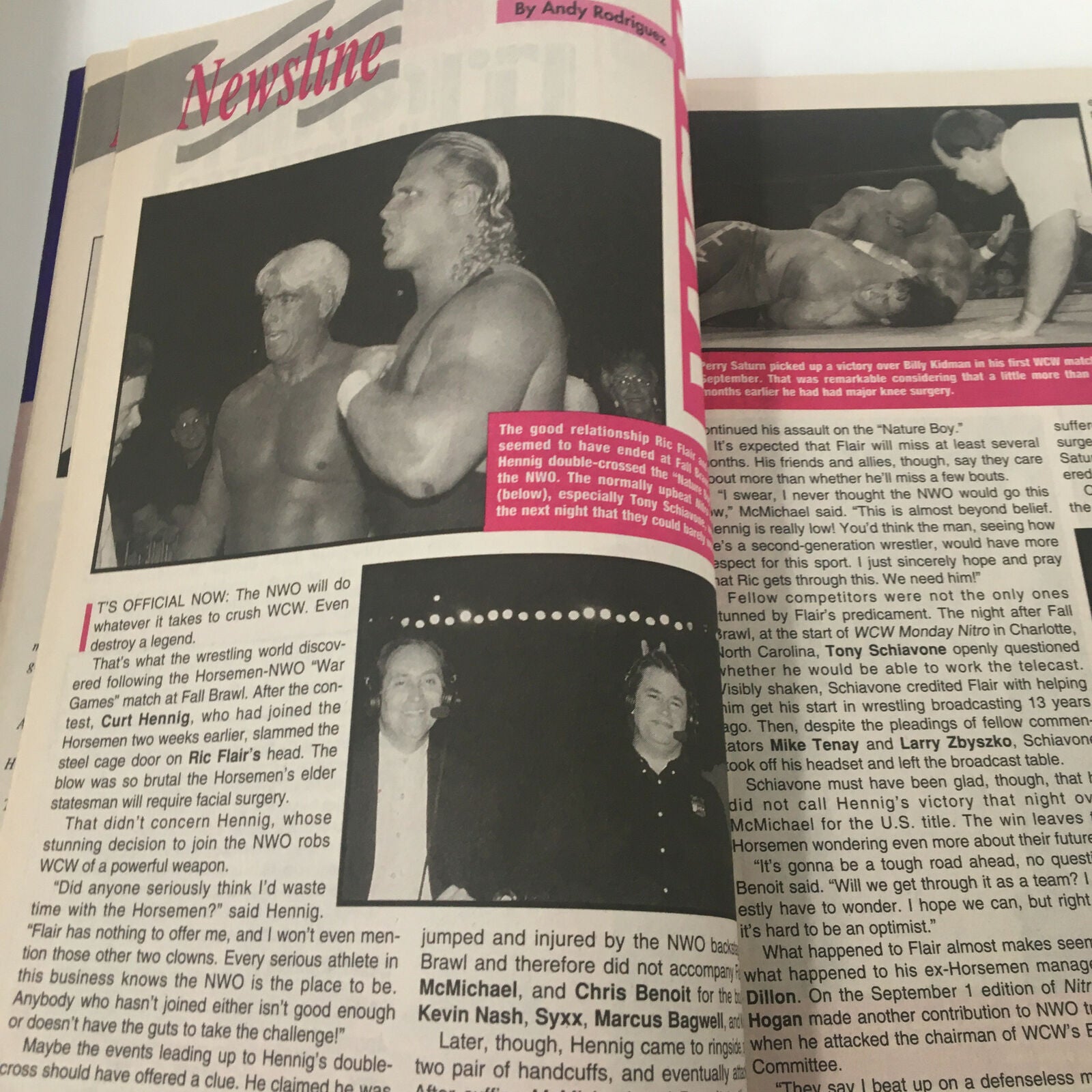 Wrestle America Magazine Winter 1997 Chris Benoit, Ken Shamrock, No Label VG