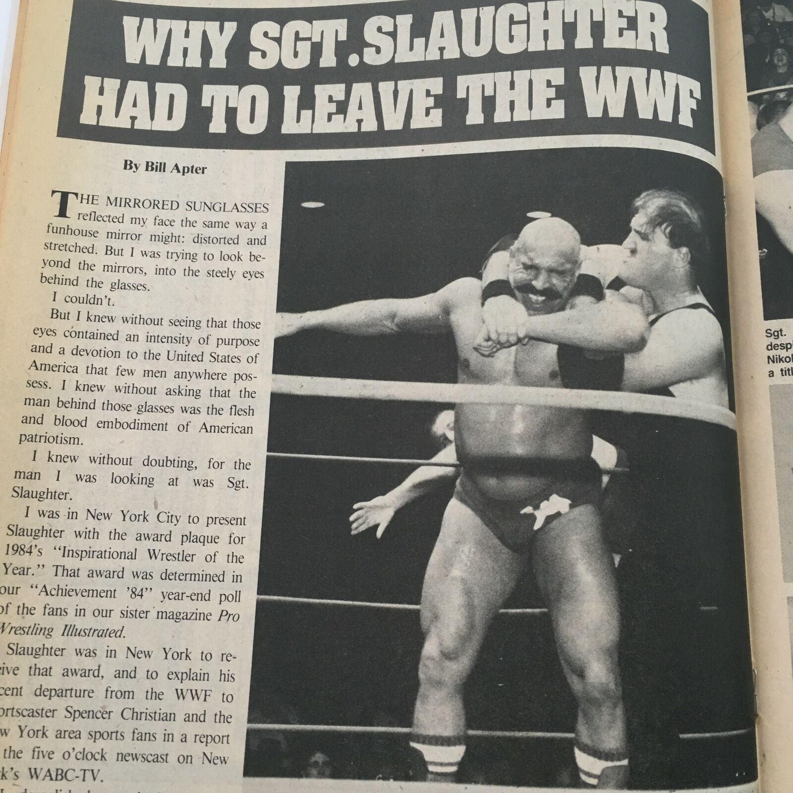 Inside Wrestling Magazine May 1985 Rick Martel vs Jim Garvin Plus Sgt. Slaughter