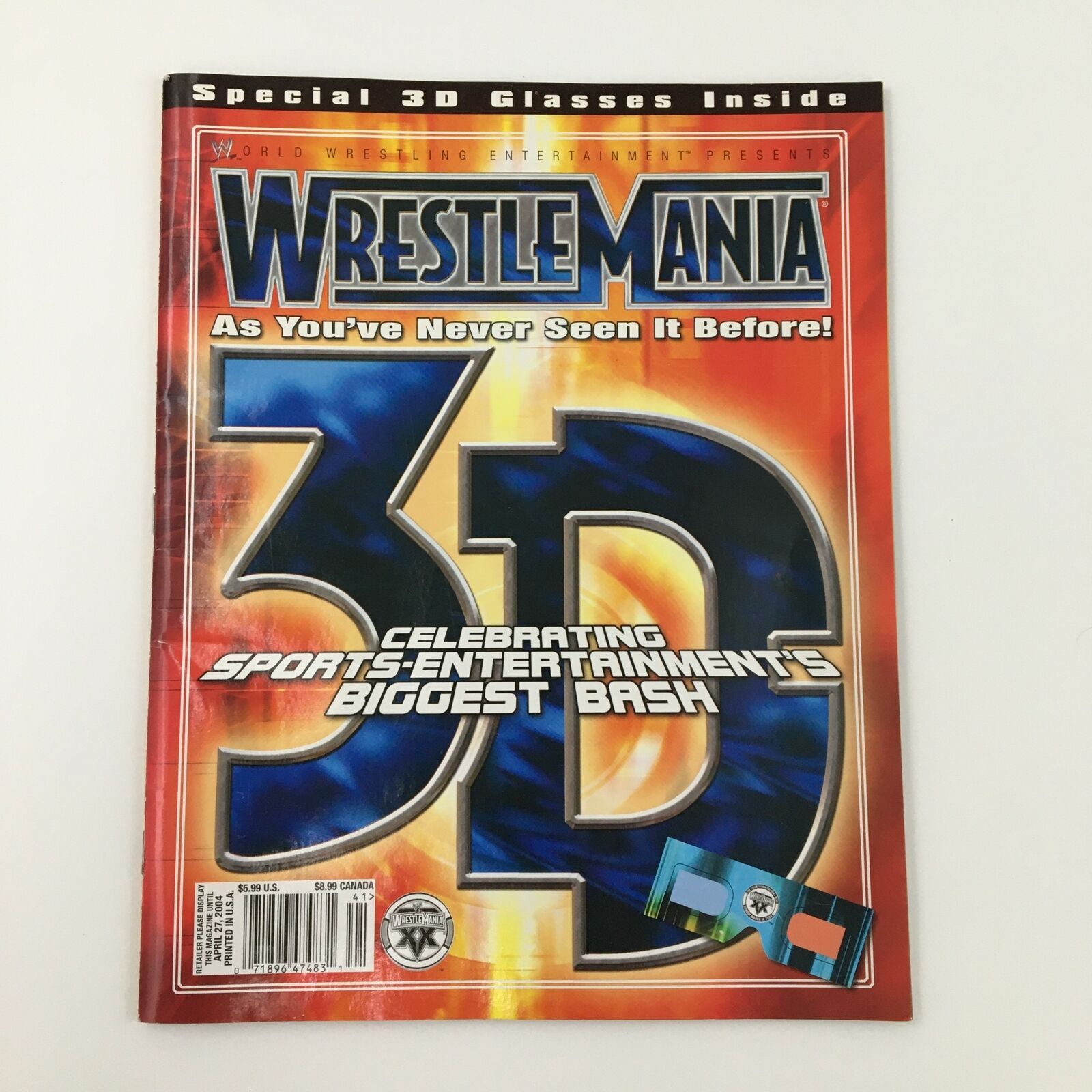 WWE Present 2004 Wrestle Mania Hulk Hogan vs Sid Justice in 3D No Label w Poster