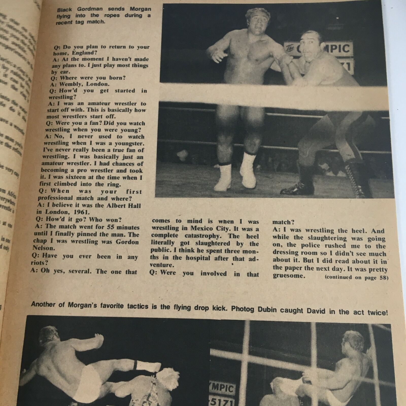 The Big Book of Wrestling December 1973 Baron Von Raschke vs Billy Red No Label