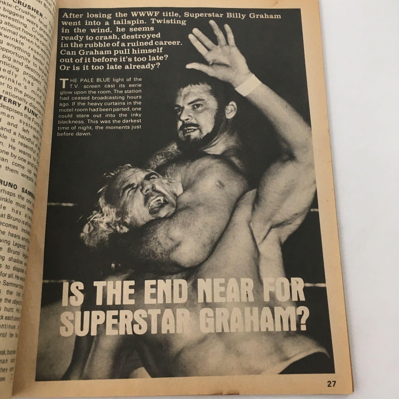 WWF Wrestling Magazine Winter 1978 Dusty Rhodes vs Dick Murdoch Win NWA Title