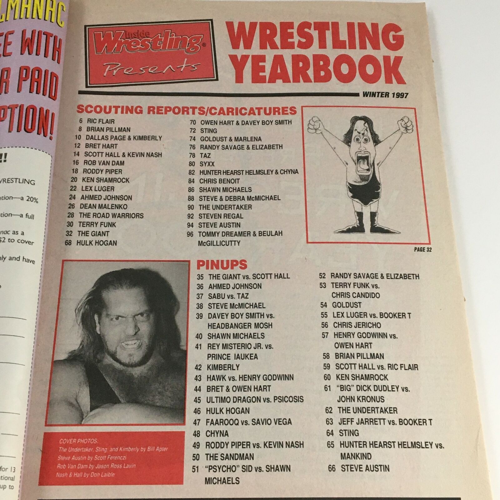 Wrestling Yearbook Winter 1997 The Undertaker Sting Kimberly, No Label no Poster