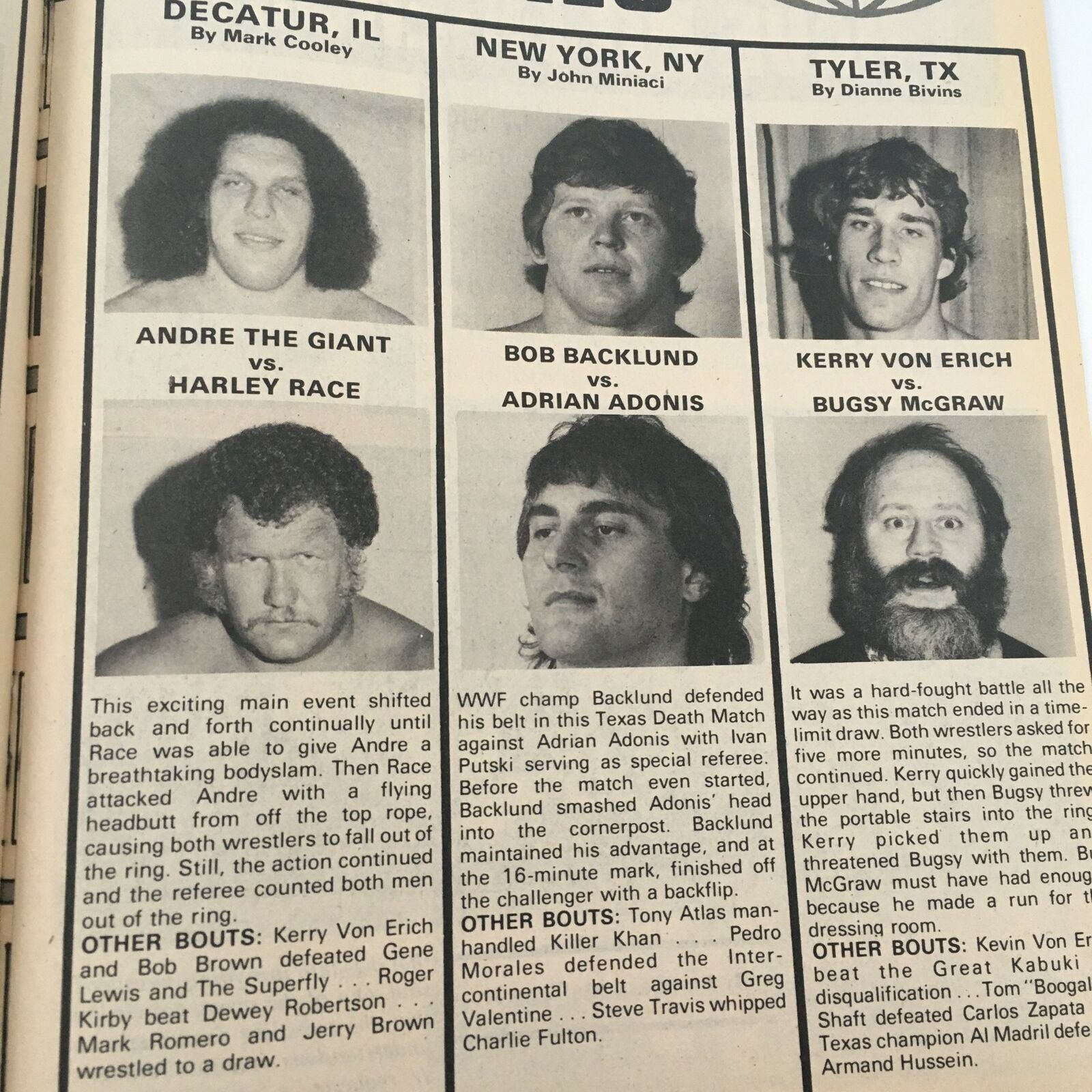 Inside Wrestling Magazine June 1982 Andre the Giant vs Harley Race Main Event