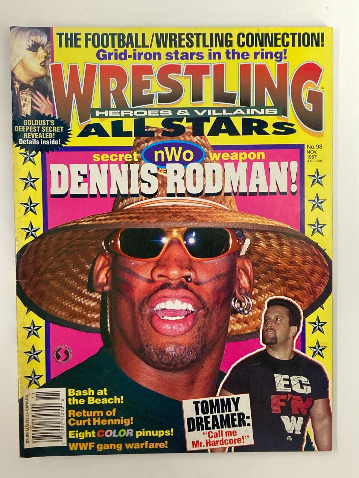 Wrestling All Stars Magazine #98 November 1997 Dennis Rodman No Label