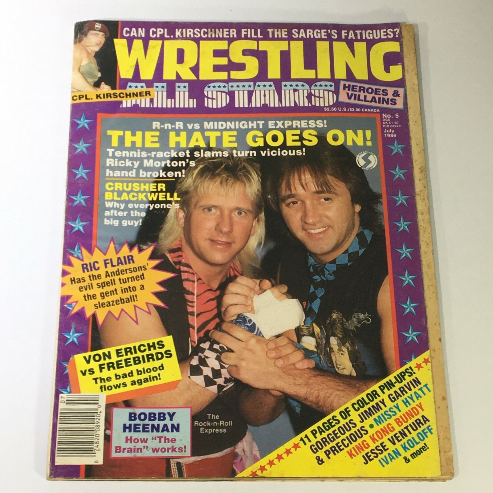 Wrestling All-Stars Magazine July 1986 #5 Crusher Blackwell, Ric Flair Newsstand