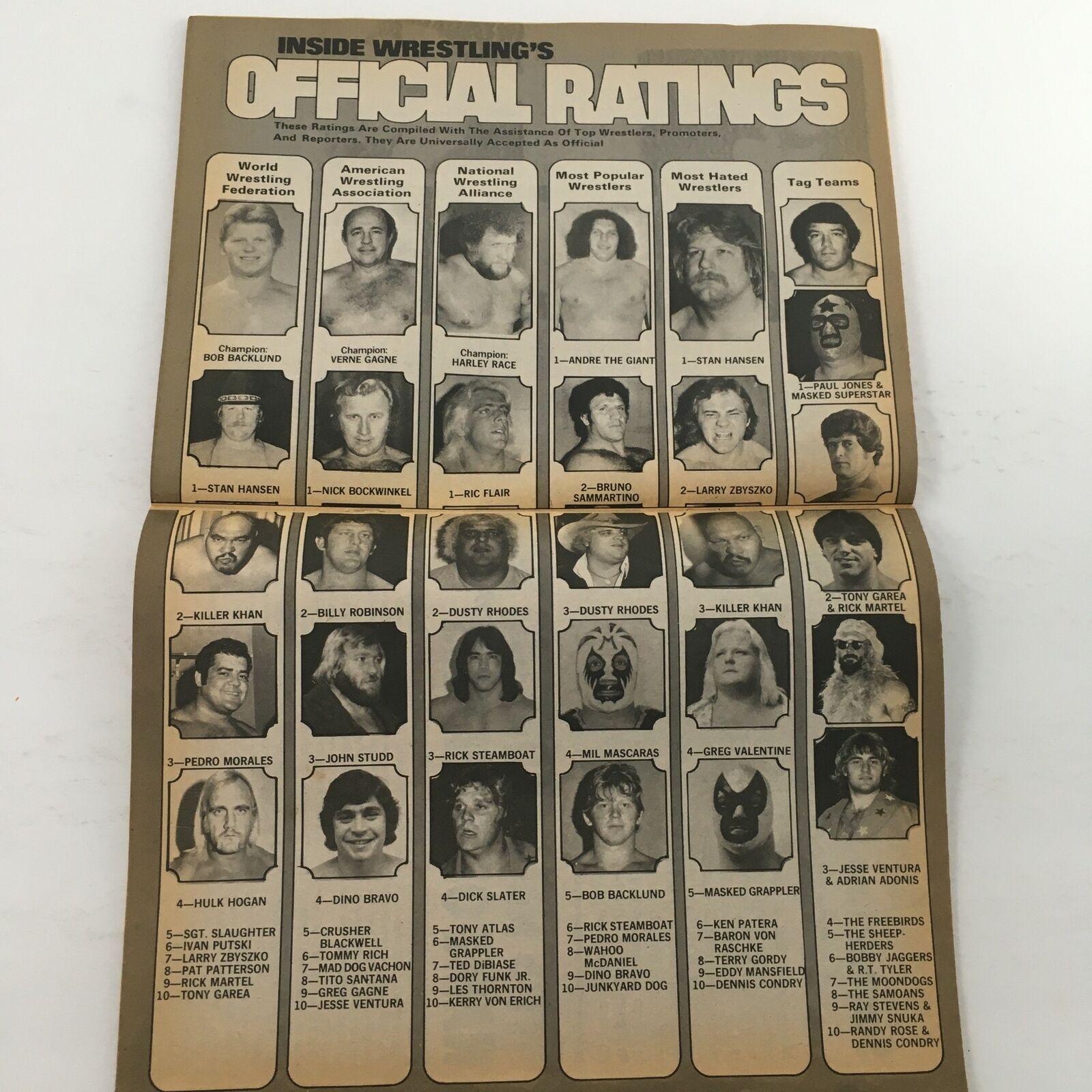 Inside Wrestling Magazine April 1981 Bruno Sammartino Jr. and Ric Flair Feature