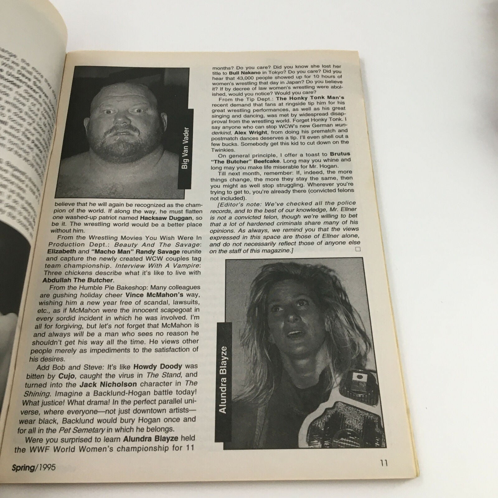 Wrestle America Magazine Spring 1995 Randy Savage, Hulk Hogan No Label