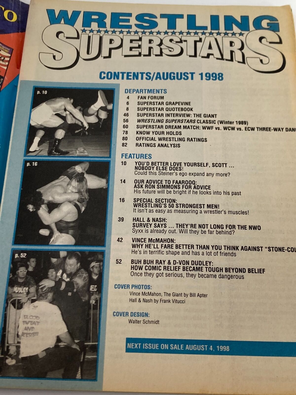 Wrestling Superstars Magazine August 1998 Andre the Giant Vince McMahon No Label