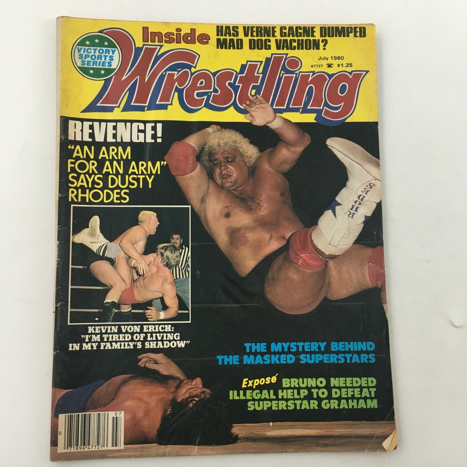 Inside Wrestling Magazine July 1980 Dusty Rhodes & Kevin Von Erich, No Label