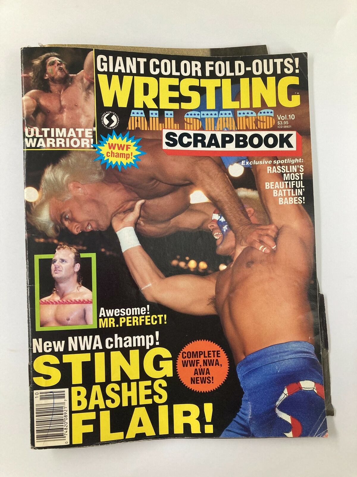 Wrestling All Stars Scrapbook 1990 #10 Sting Bashes Ric Flair No Label