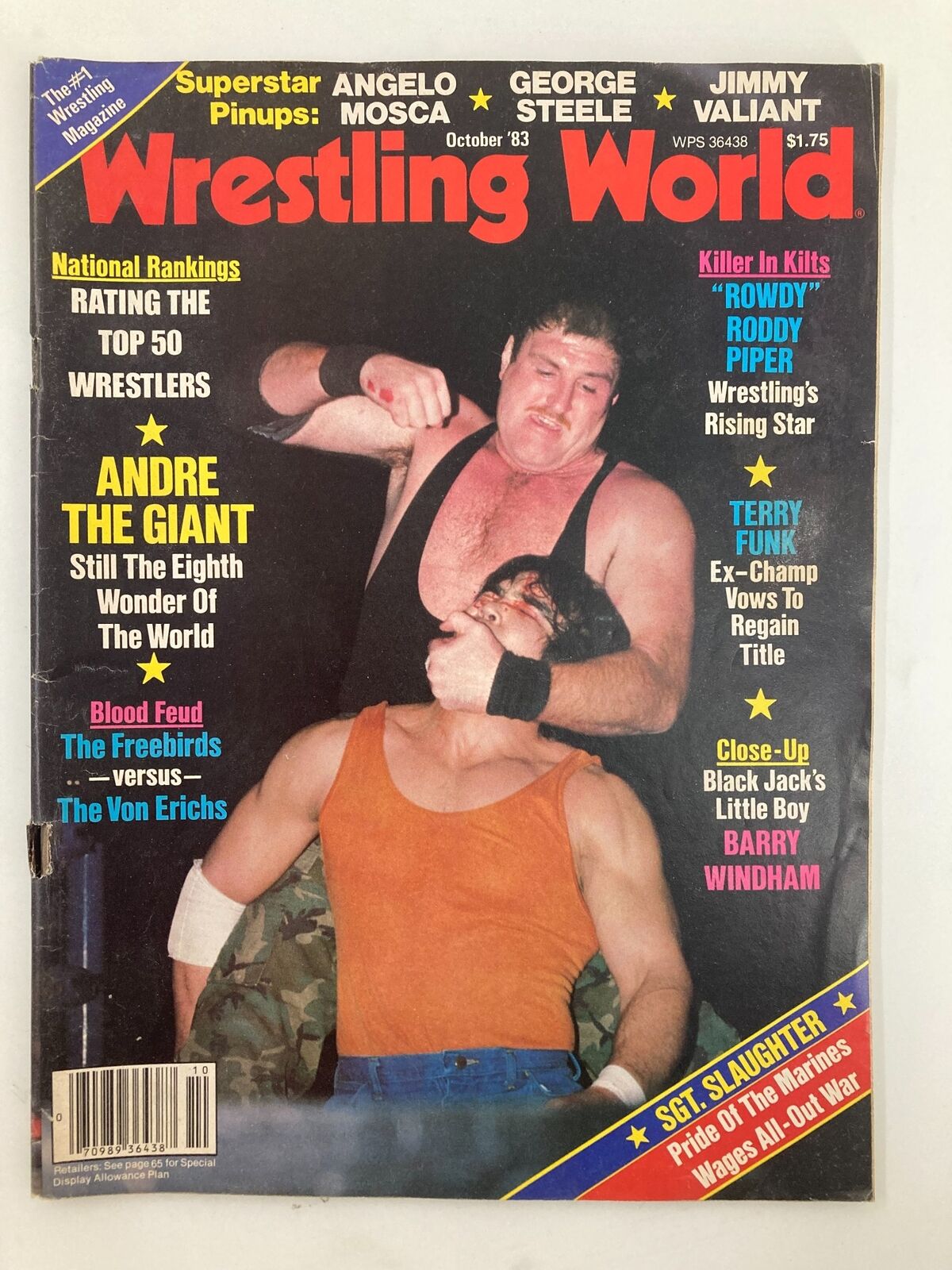 VTG Wrestling World Magazine October 1983 Andre The Giant, Roddy Piper w Poster