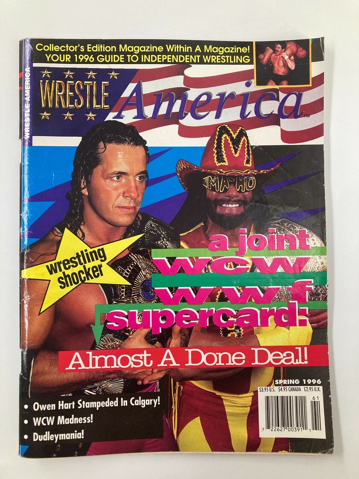 Wrestle America Magazine Spring 1996 Owen Hart Stampeded in Calgary No Label