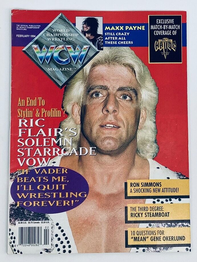 WCW Wrestling Magazine February 1994 Ric Flair, Maxx Payne, Ron Simmons