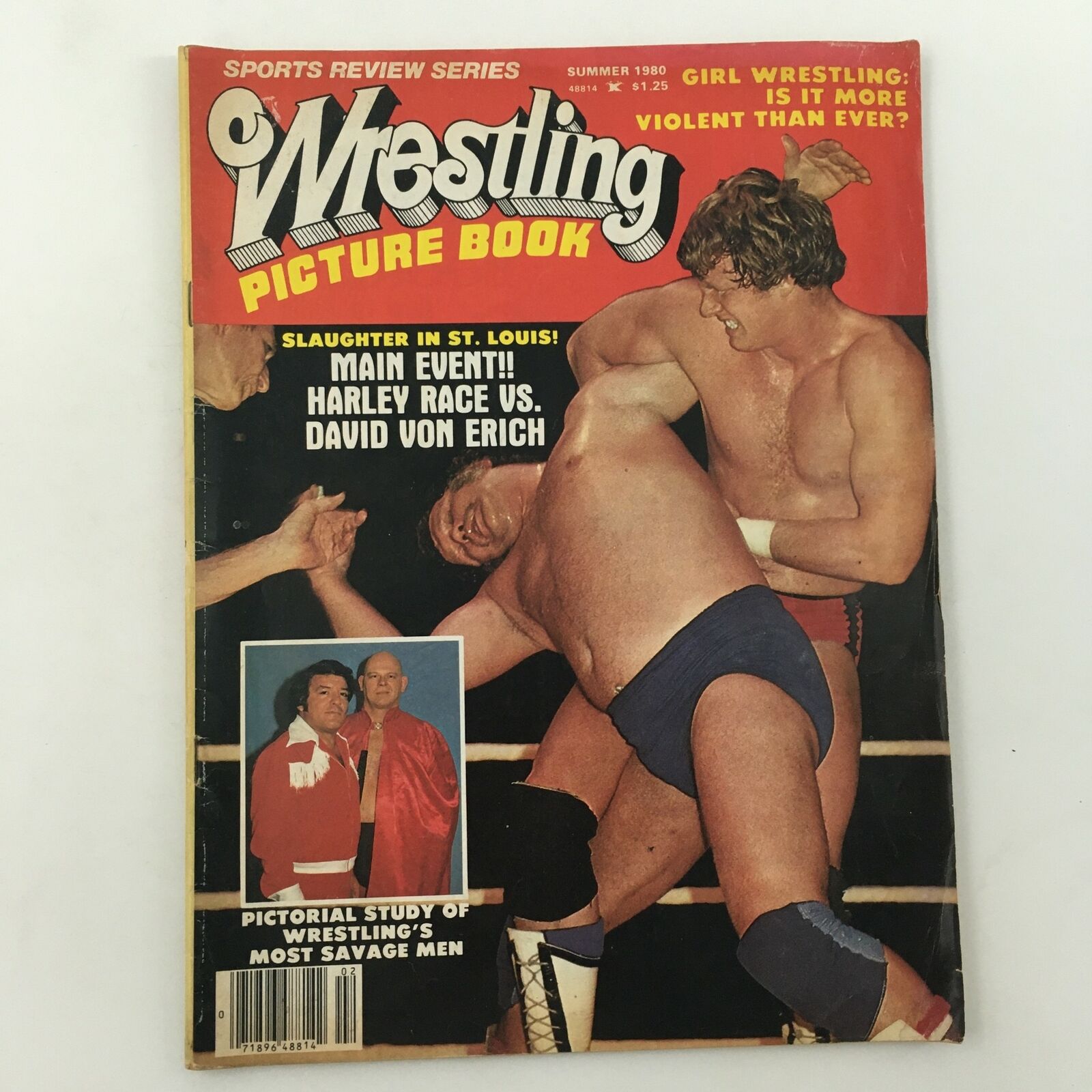 Wrestling Picture Book Summer 1980 Harley Race vs David Von Erich The Main Event