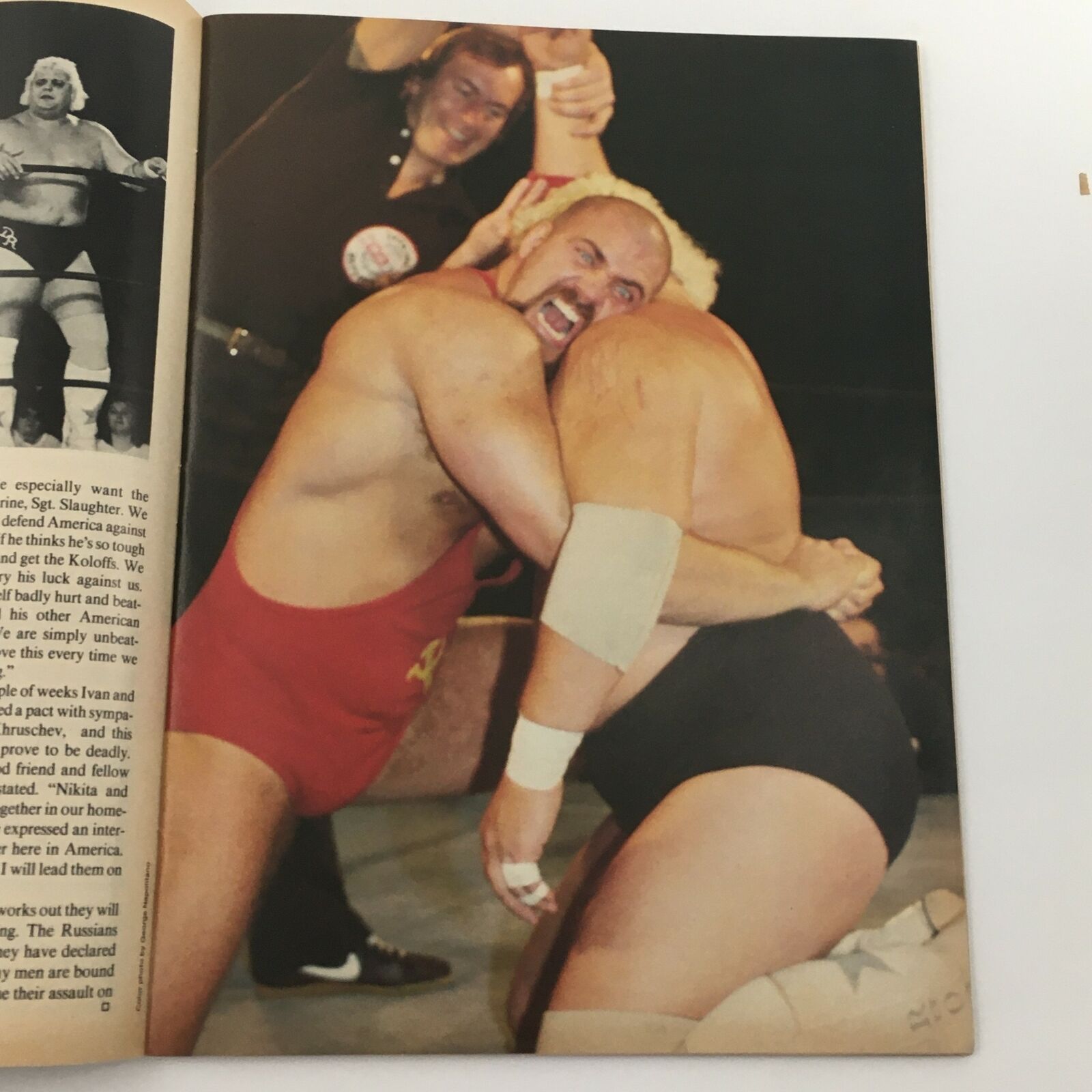 Wrestling's Main Event Magazine May 1985 Jimmy Garvin and Sgt. Slaughter Feature