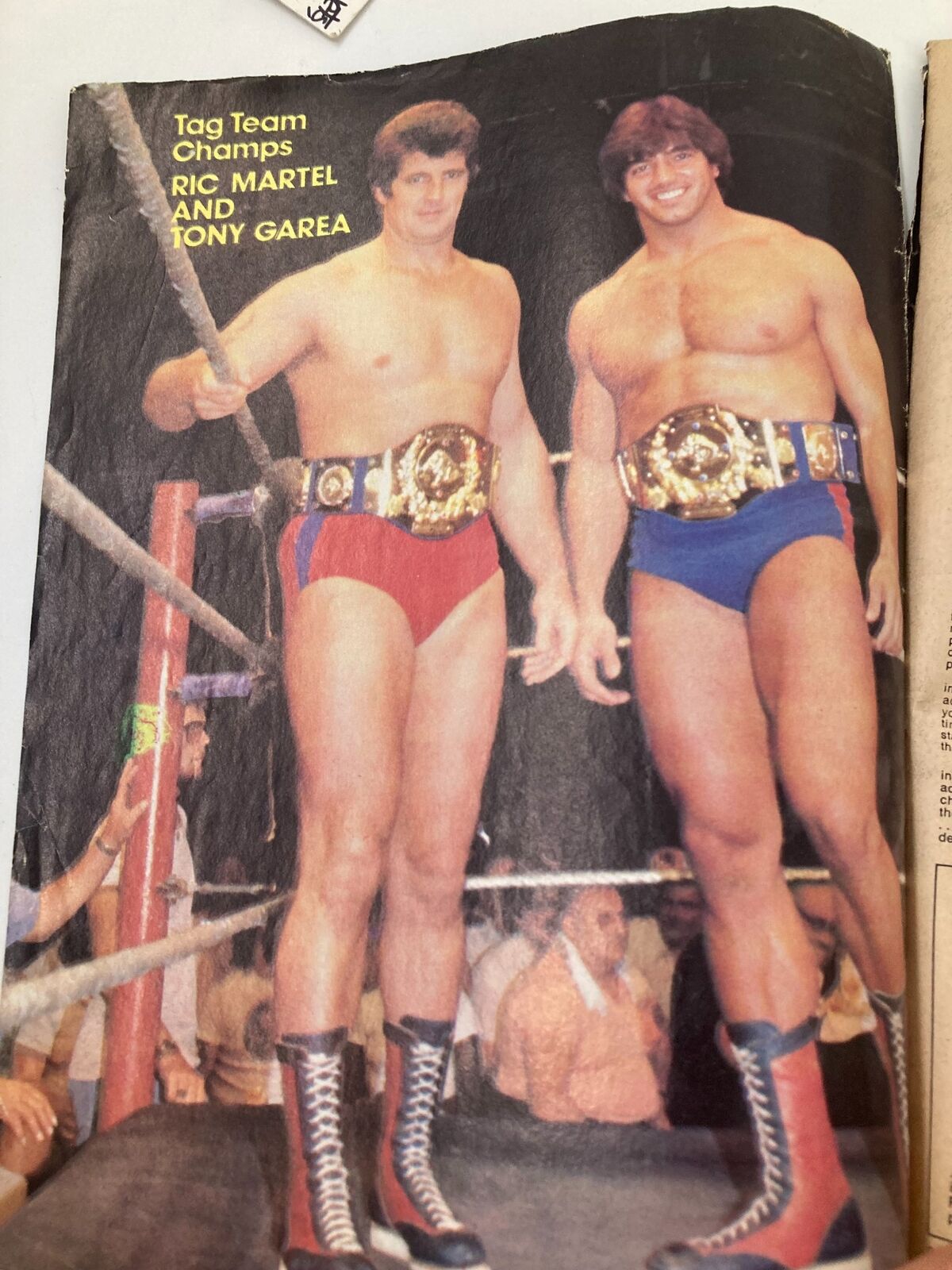 VTG Wrestling World Magazine 1982 Greg Valentine and Ric Flair w Poster No Label