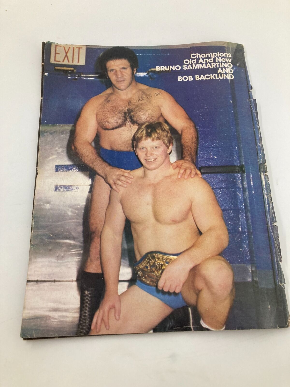 VTG Wrestling World Magazine 1982 Greg Valentine and Ric Flair w Poster No Label