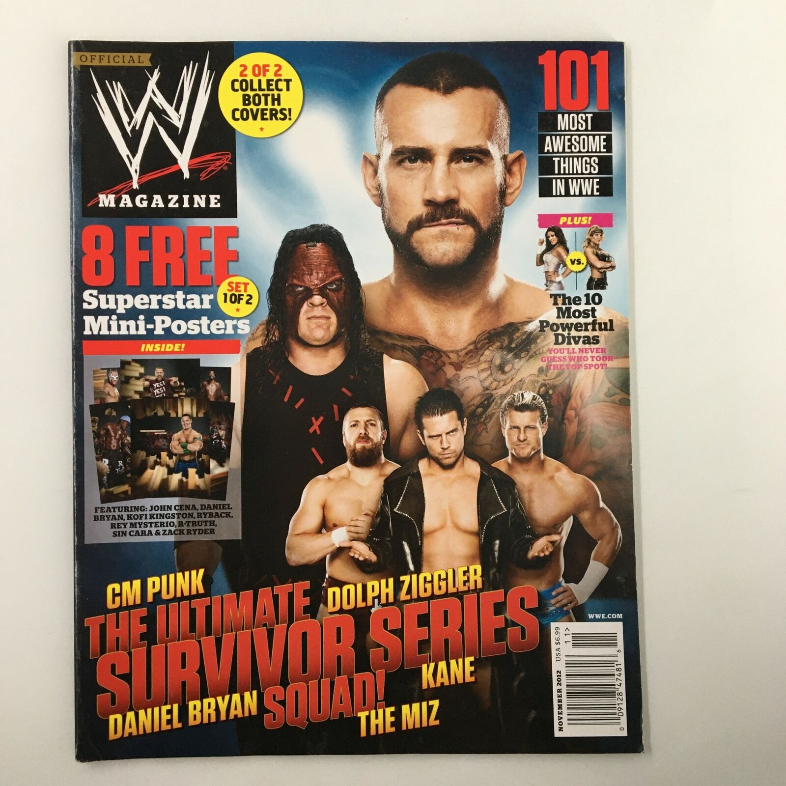 WWE Magazine November 2012 CM Punk, Dolph Ziggler, Daniel Bryan, Kane No Label