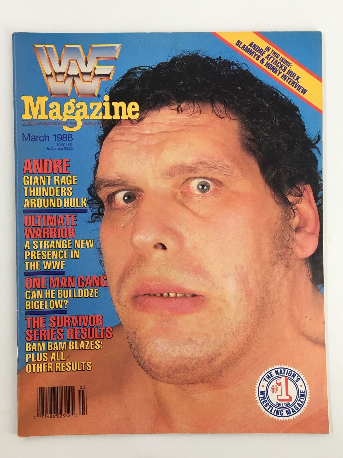 VTG WWF Magazine March 1988 Andre The Giant and The Ultimate Warrior No Label