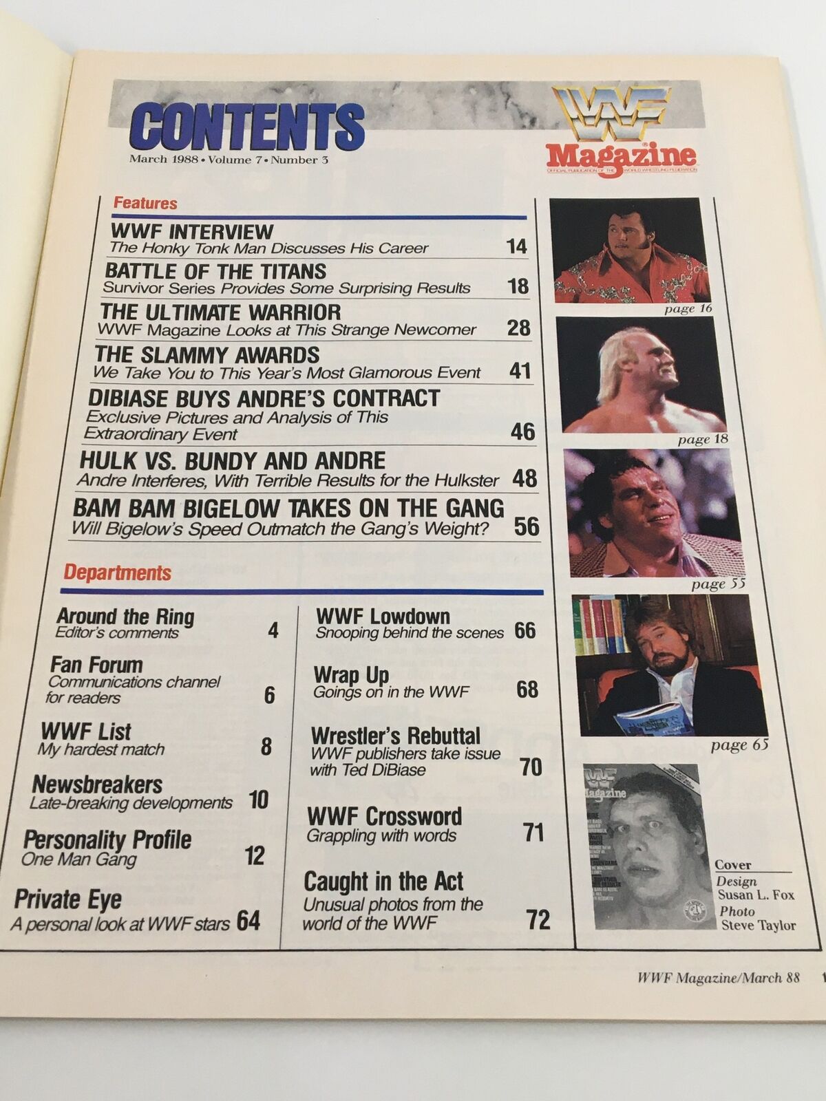 VTG WWF Magazine March 1988 Andre The Giant and The Ultimate Warrior No Label