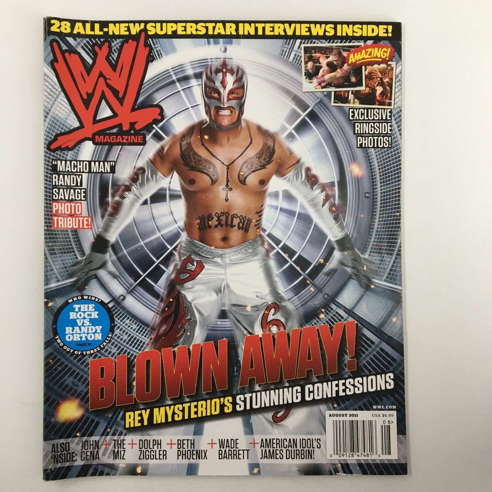 WWE Magazine August 2011 Rey Mysterio, John Cena & Dolph Ziggler No Label