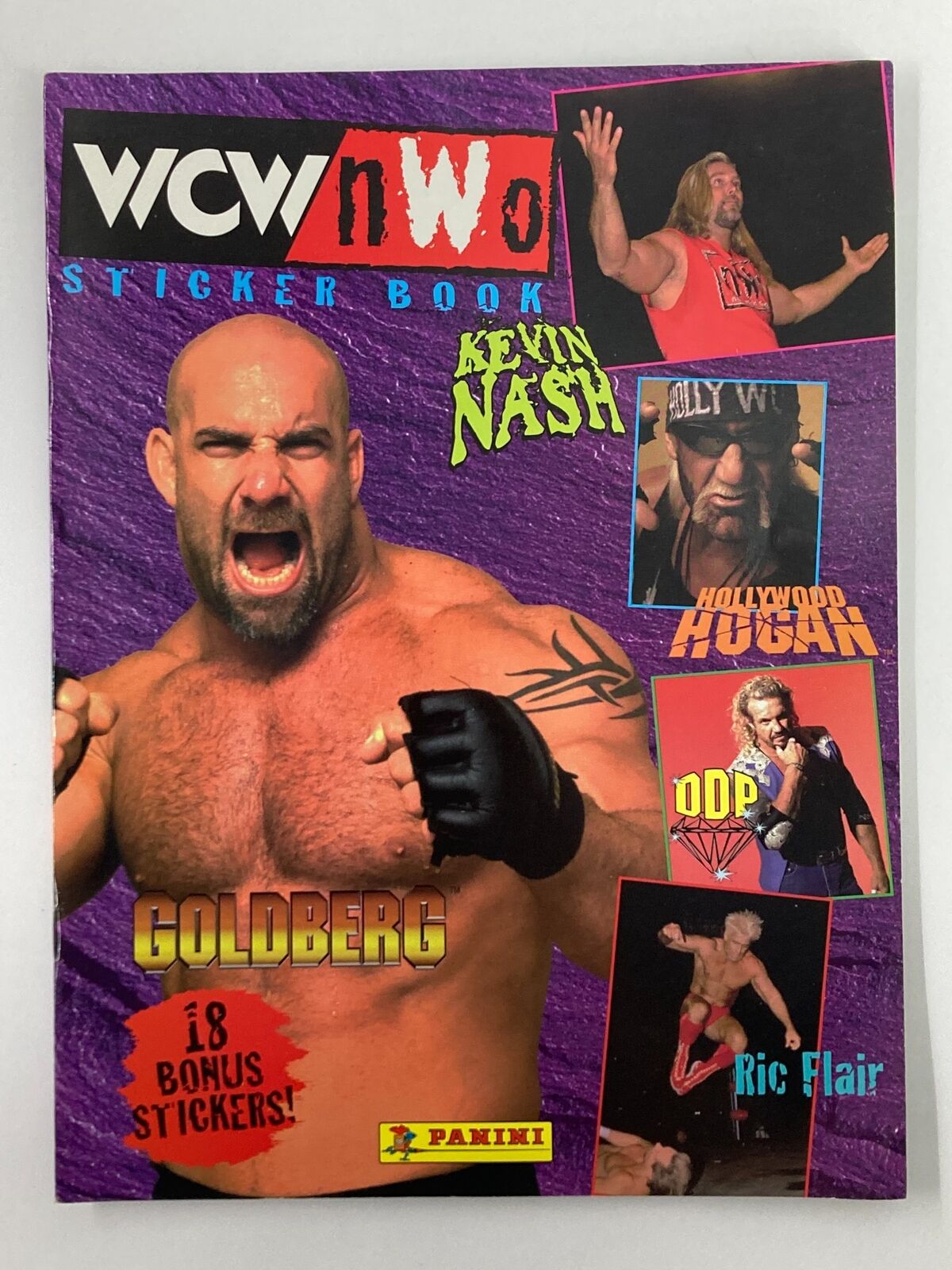 1999 WCW and NWO Sticker Book Hulk Hogan, Bill Goldberg & Kevin Nash