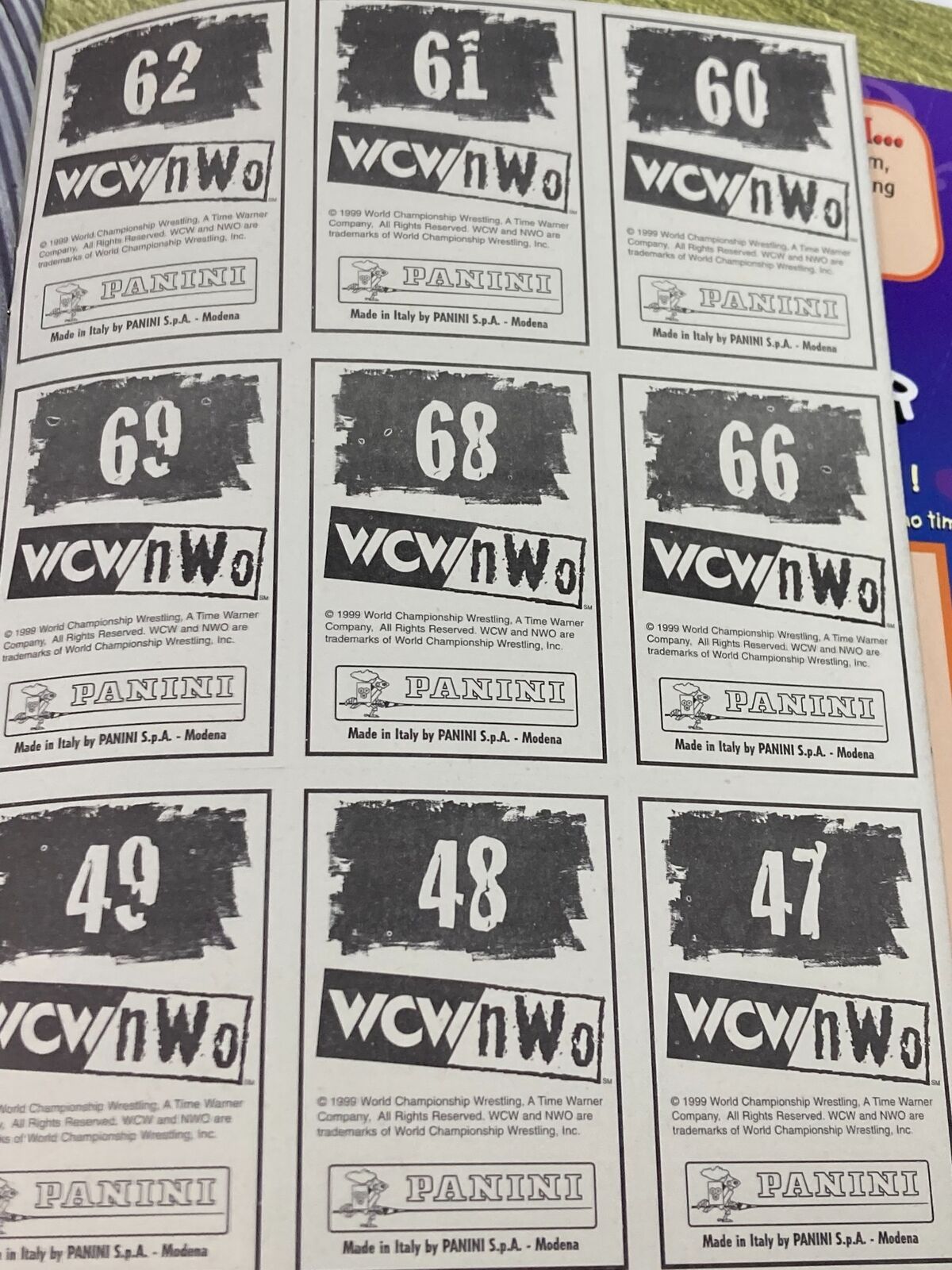 1999 WCW and NWO Sticker Book Hulk Hogan, Bill Goldberg & Kevin Nash